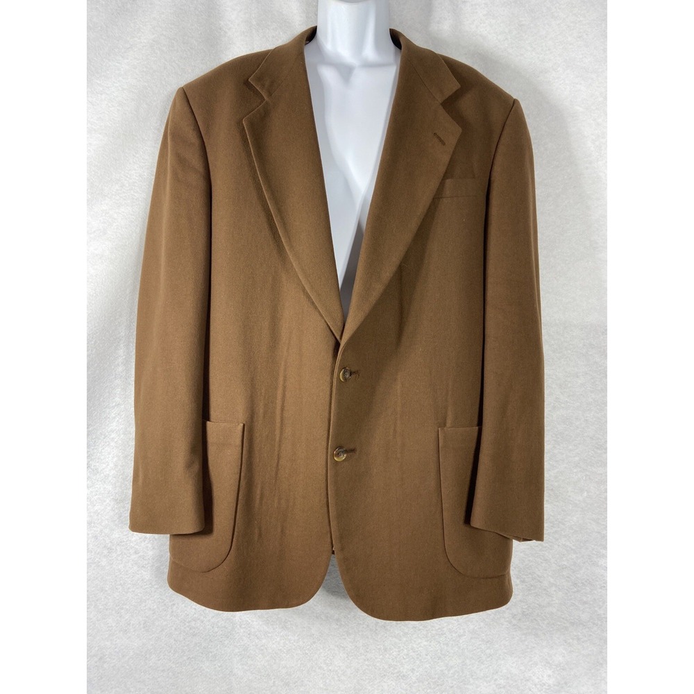 oscar de la renta studio jacket men's 44L brown sports coat Blazer Wool